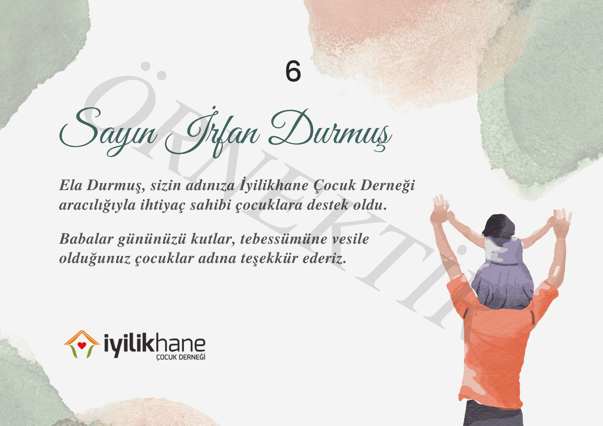 Babalar Günü Tebrik Kartı - İyilikhane