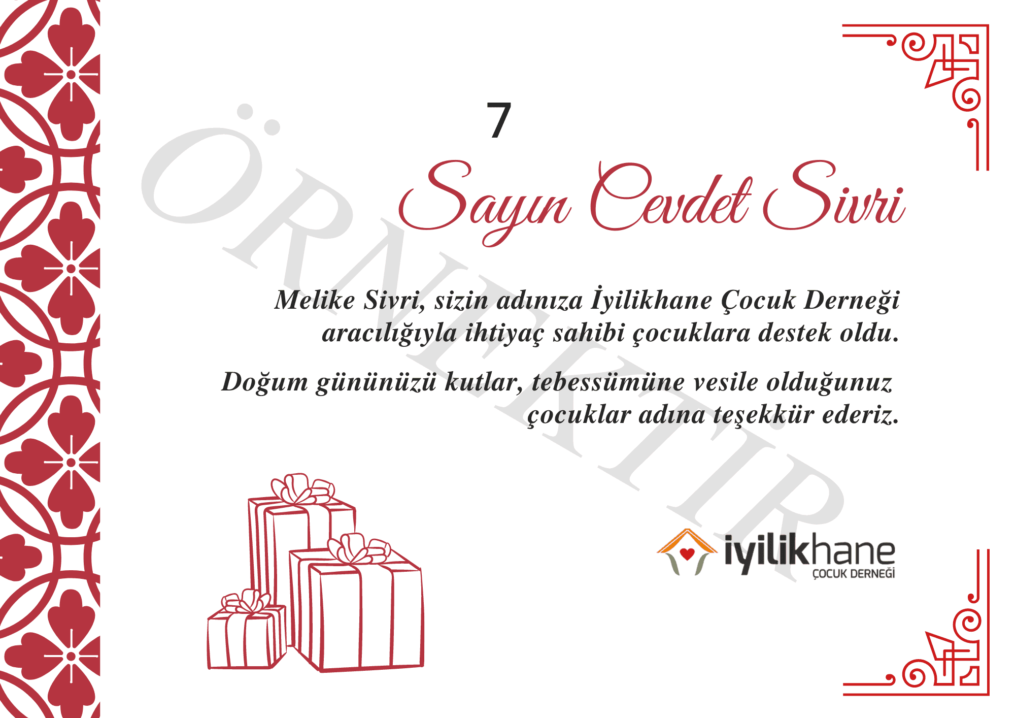 Doğum Günü Tebrik Kartı - İyilikhane