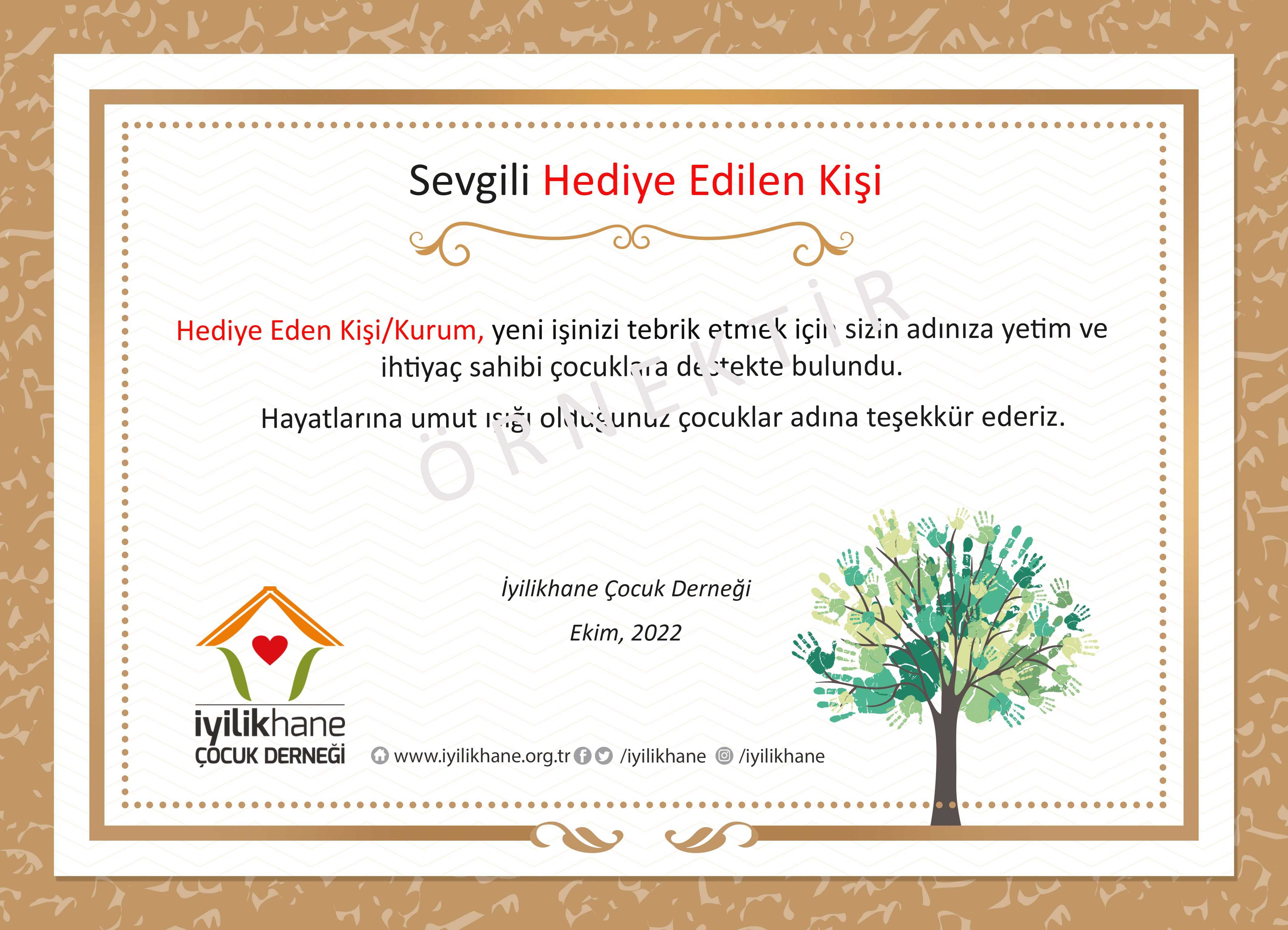 Genel / Özel Gün Tebrik Kartı - İyilikhane